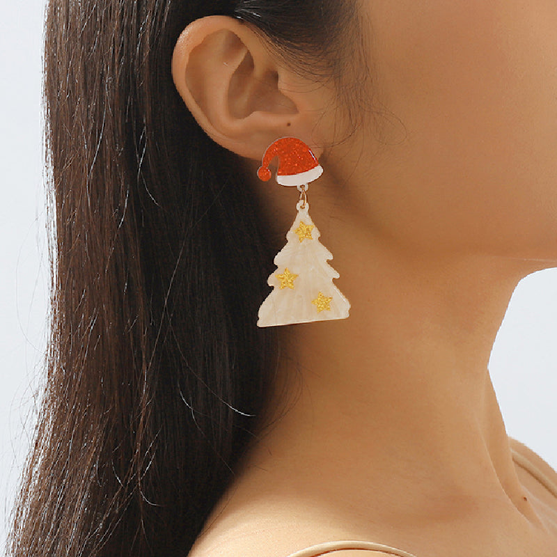 Christmas Tree Patchwork Earrings
