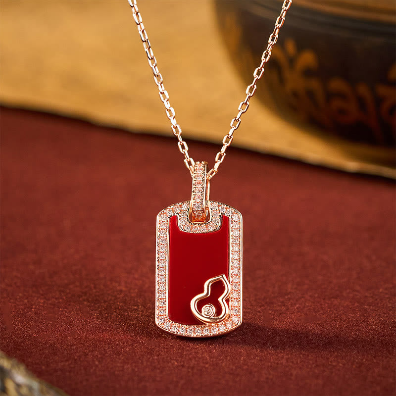 Buddha Stones Gourd Hollow Design Copper Protection Necklace Pendant