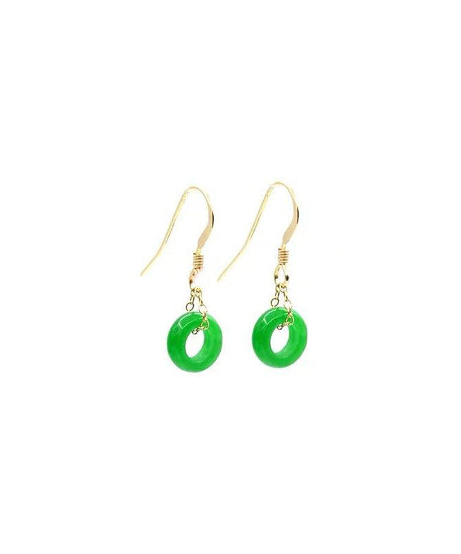 Green Ade Ping Buckle Drop Earrings