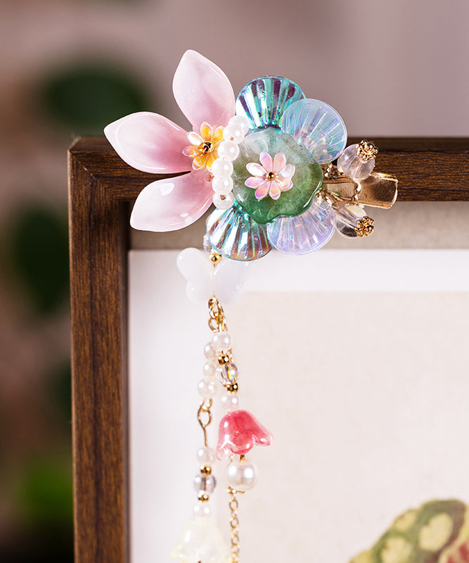 Style Multicolor Alloy Pearl Tassel Kids a Pair Hairpin