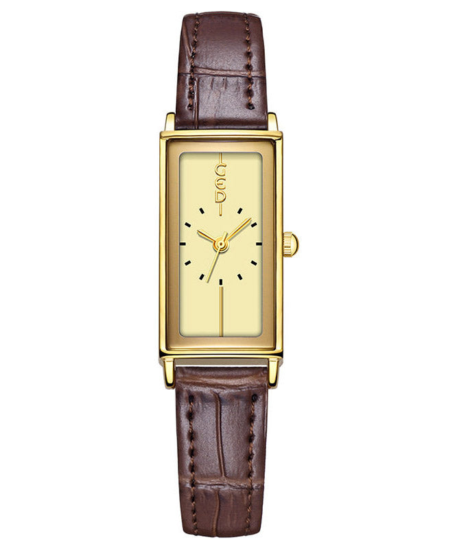 Boutique Black Leather Square Waterproof Watches