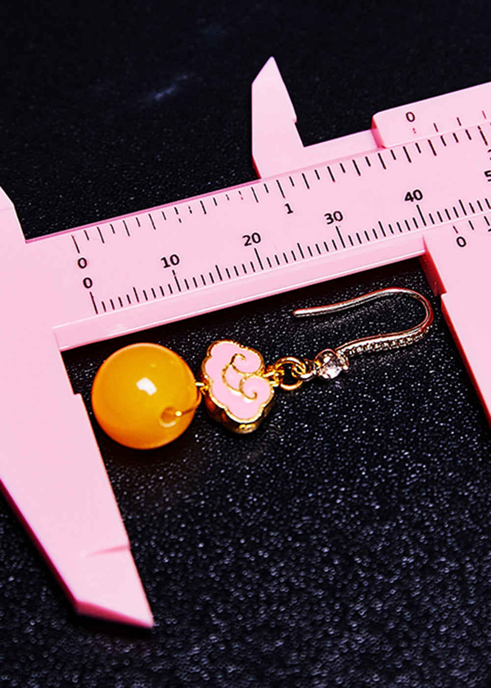 Pink Auspicious Clouds Gilding Beeswax Drop Earrings