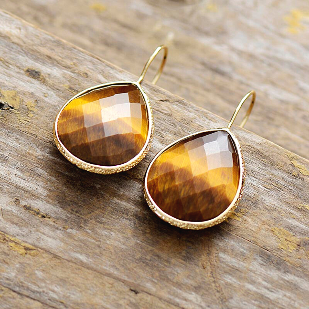Good Fortune Tiger's Eye Earrings
