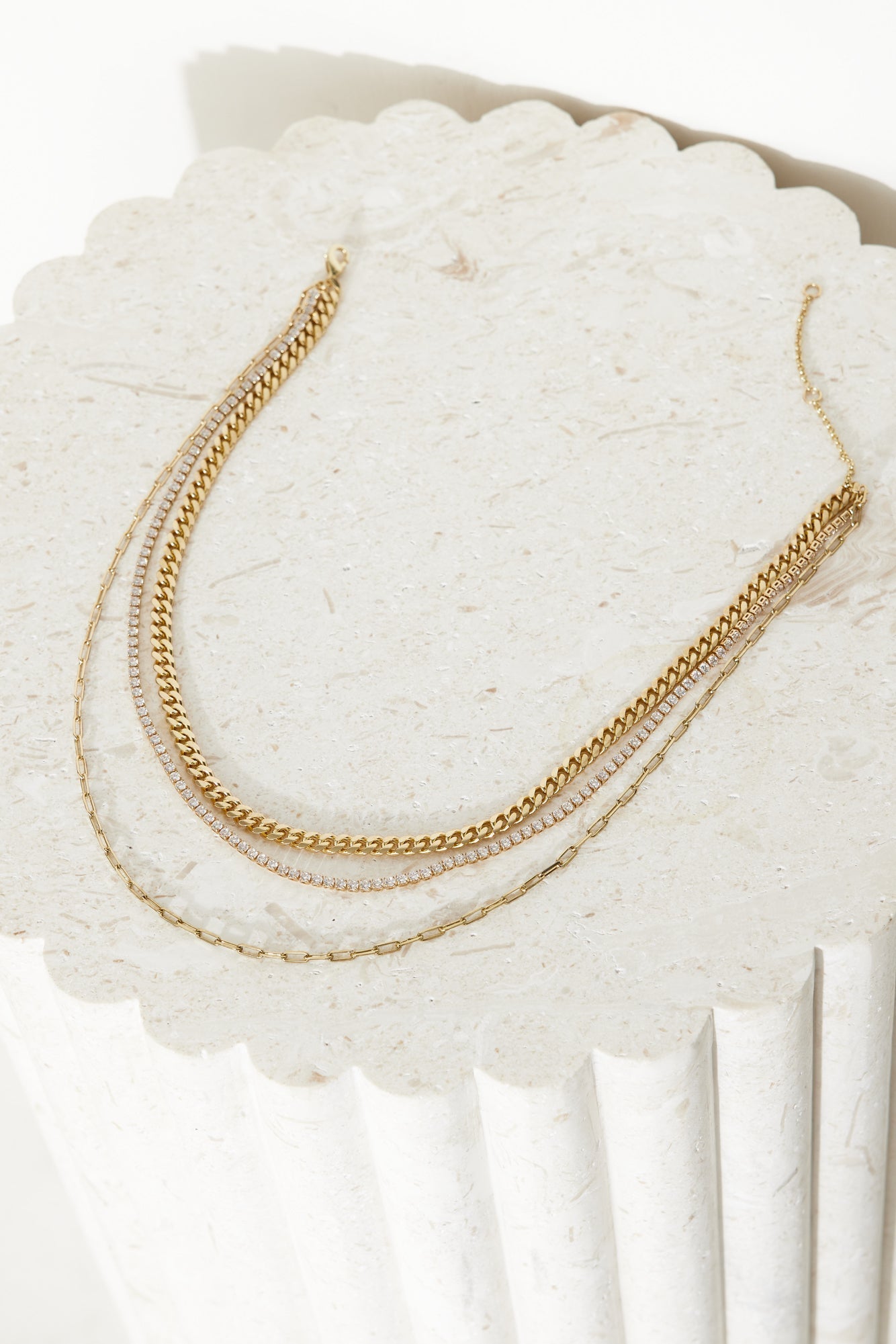 18k Gold Plated Chains Necklace Gold
