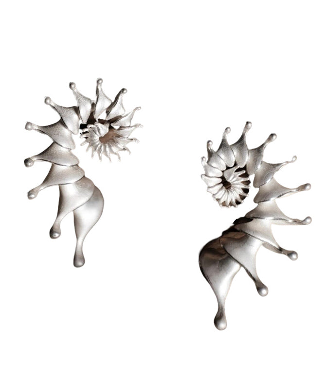 Diy White Sterling Silver Conch Stud Earrings