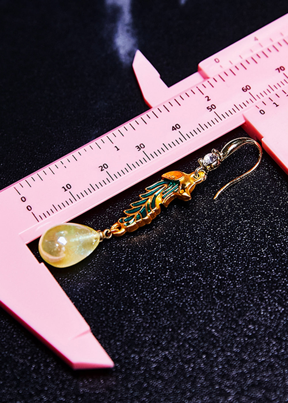 Diy Light Yellow Water Droplet Gilding Drop Earrings