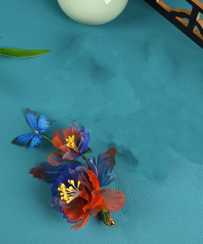 Handmade Colorblock Tulle Butterfly Two-piece Set Hairpin