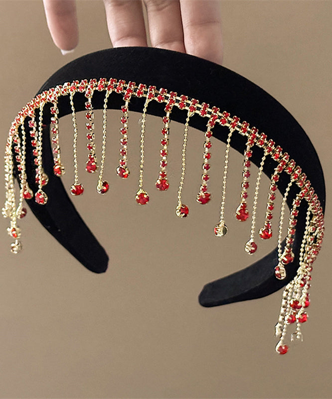 Black Overgild Zircon Tassel Hairpin