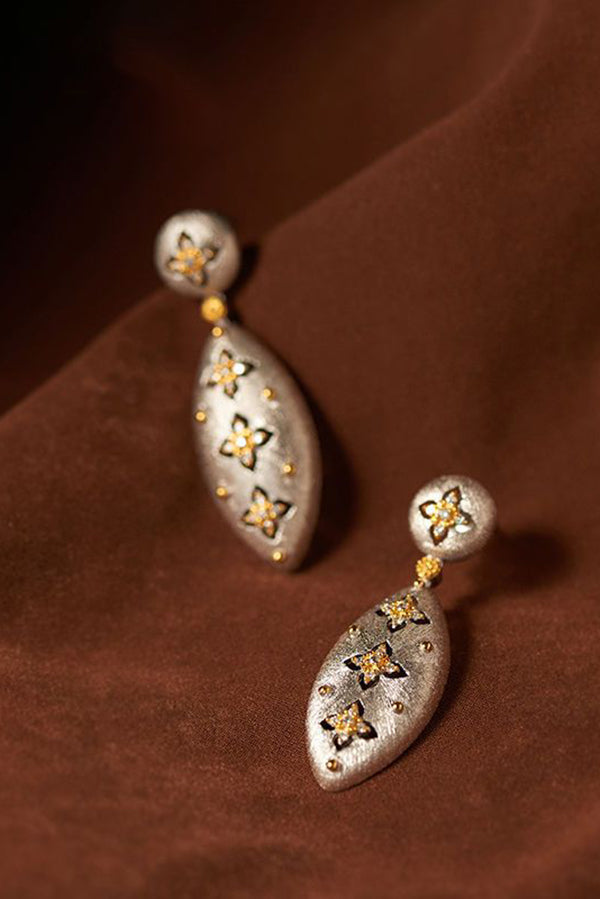 Exquisite Four-leaf Clover Diamond Earrings
