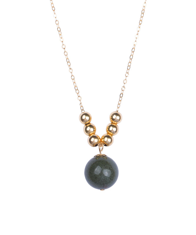 Classy Gold 14k Gold Crystal Pendant Necklace