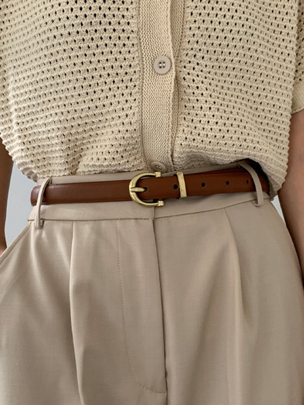 Buckle Contrast Color Split-joint Belts