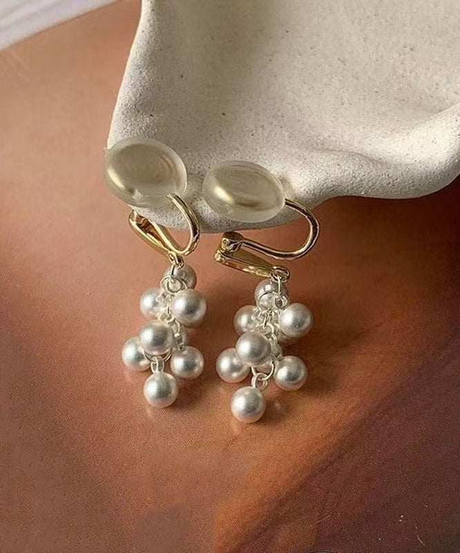 White Copper Alloy Pea Drop Earrings