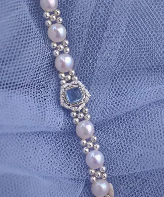 New Sterling Silver Pearl Crystal Bracelet