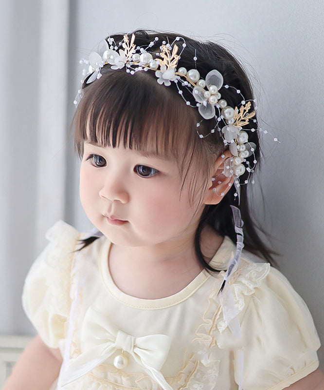 Stylish White Alloy Tulle Pearl Hairpin