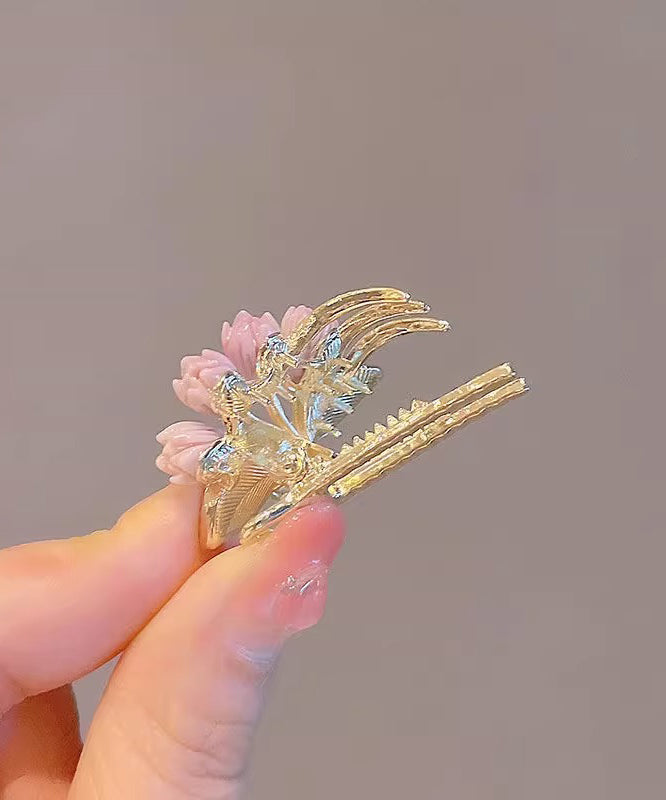 New Purple Alloy Lotus and Pearl Hairpin Two-piece Set