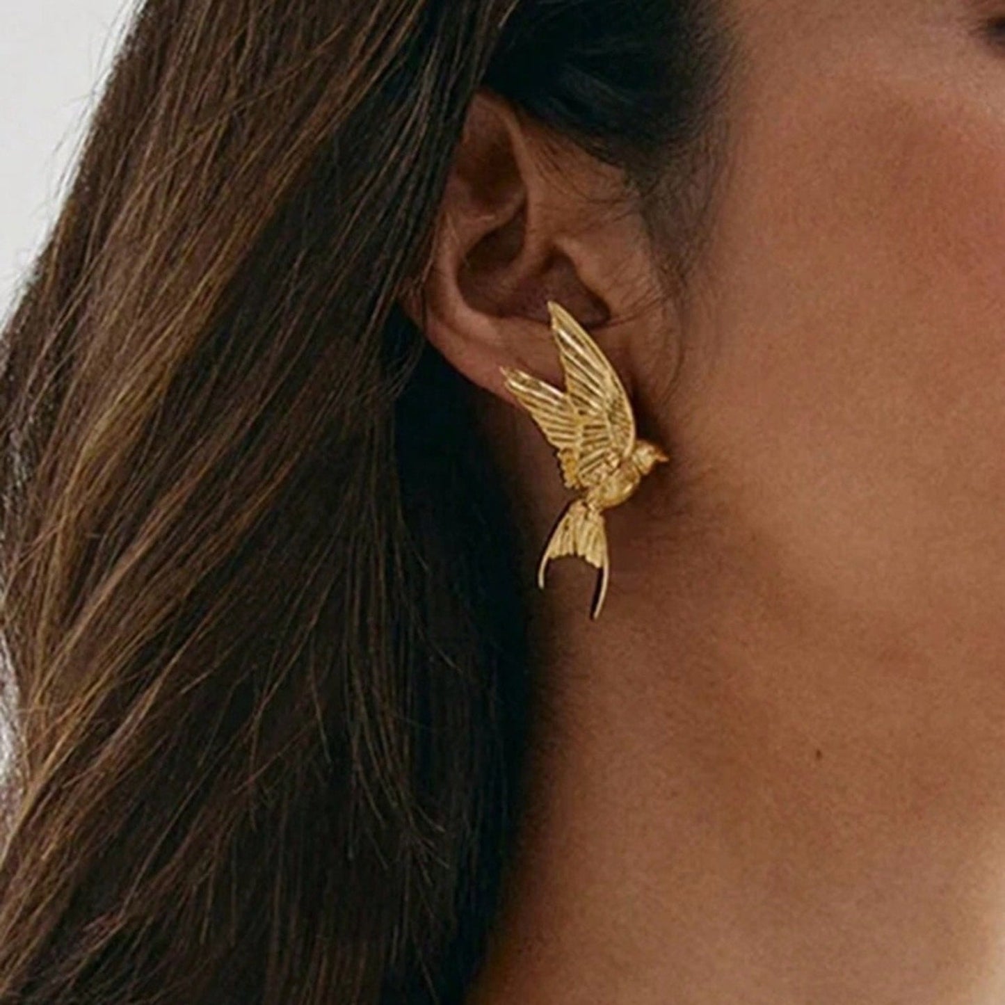 “hello Birdie” 18k Inspired Gold Bird Earrings