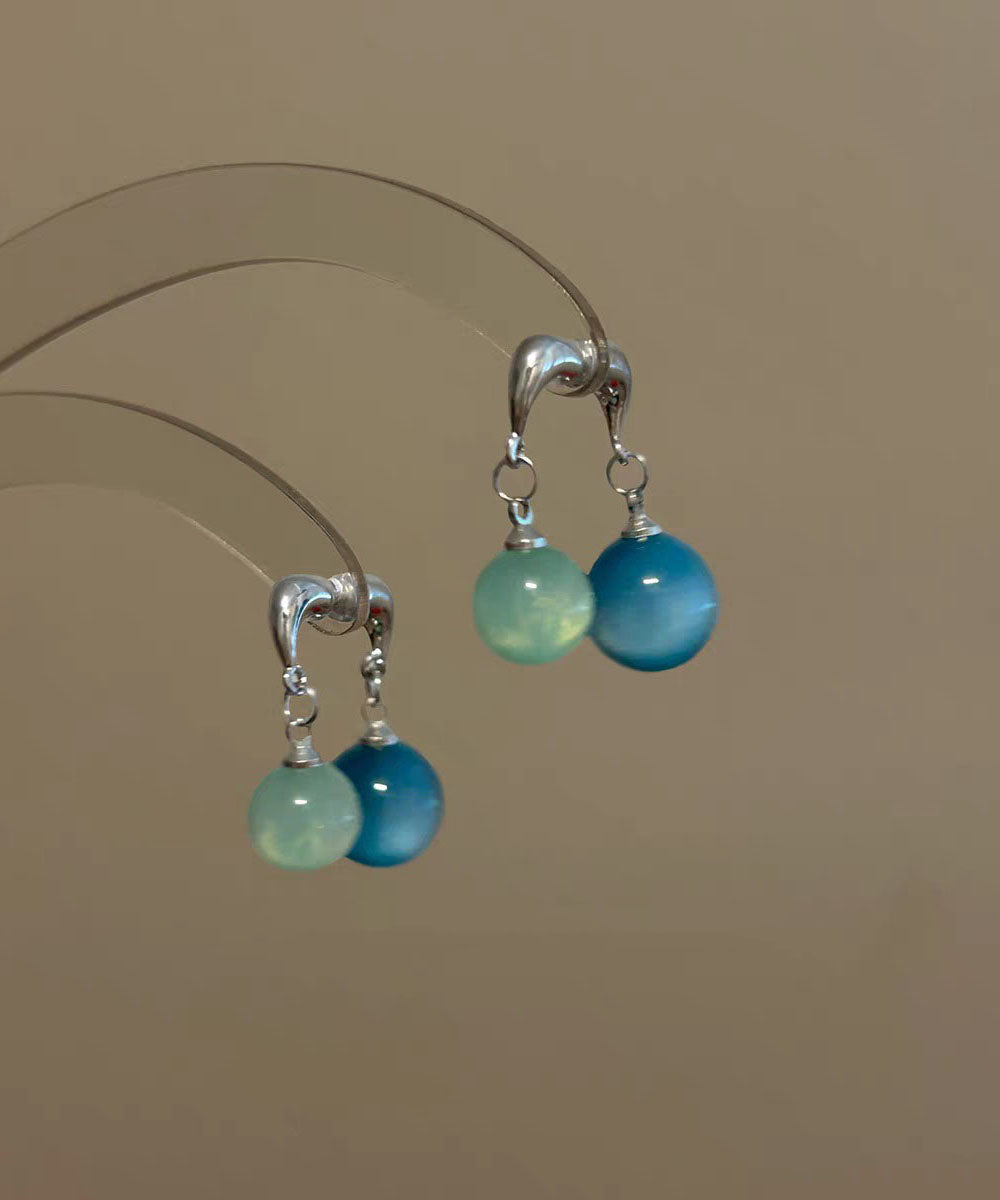 Blue Copper Resin Drop Earrings