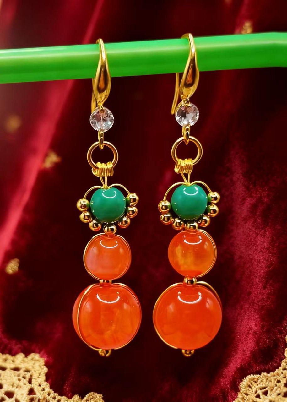Classy Orange Acrylic Style Drop Earrings