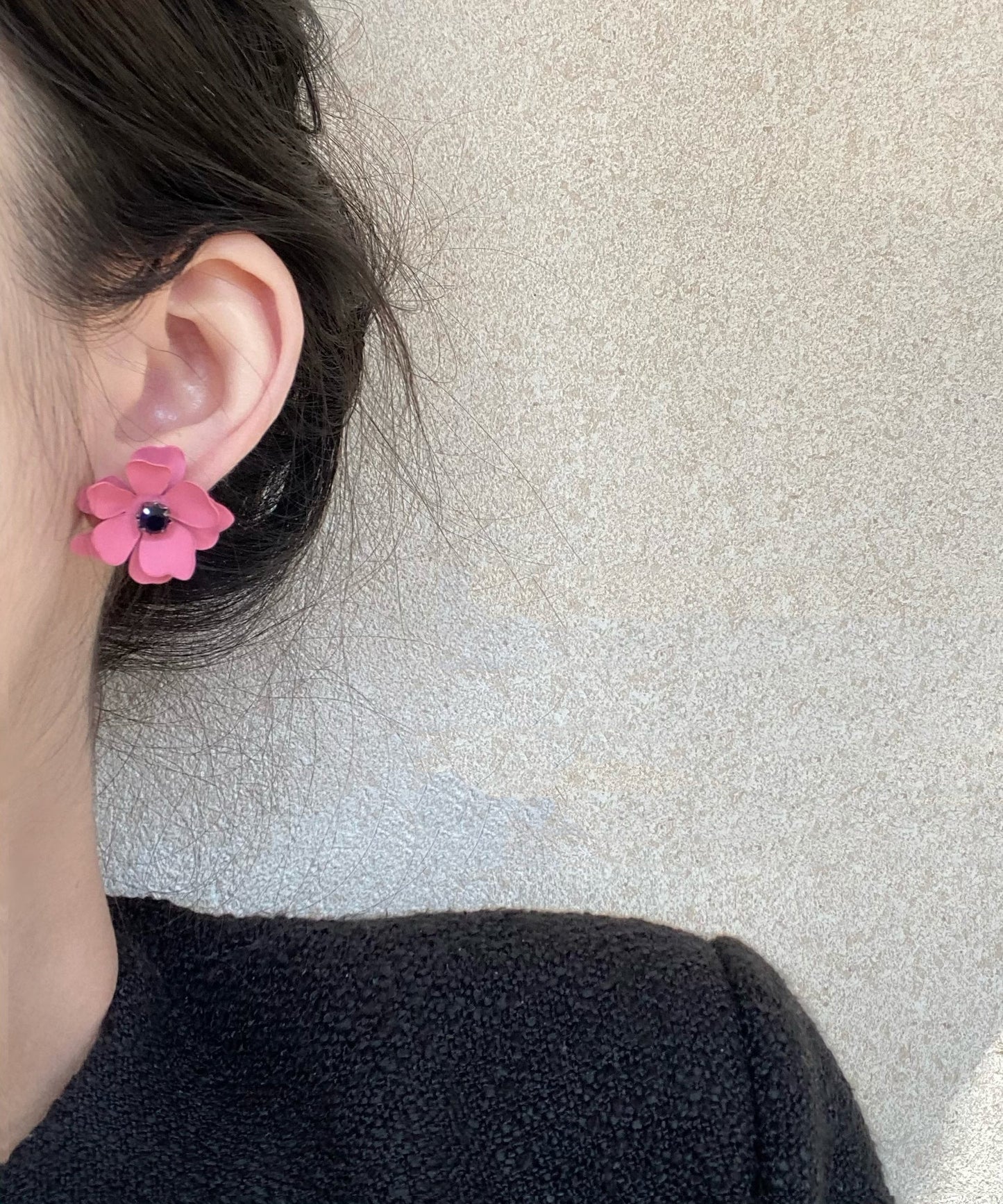 Red Alloy Obsidian Stud Earrings