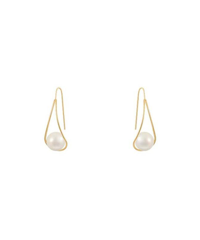 Copper Overgild Pearl Drop Earrings