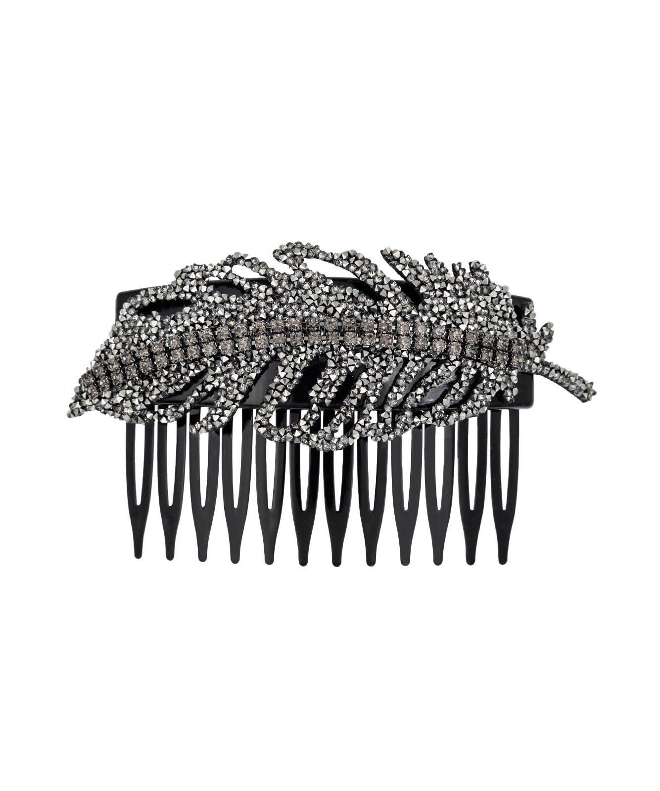 Fine Black Alloy Zircon Leaf Hairpin