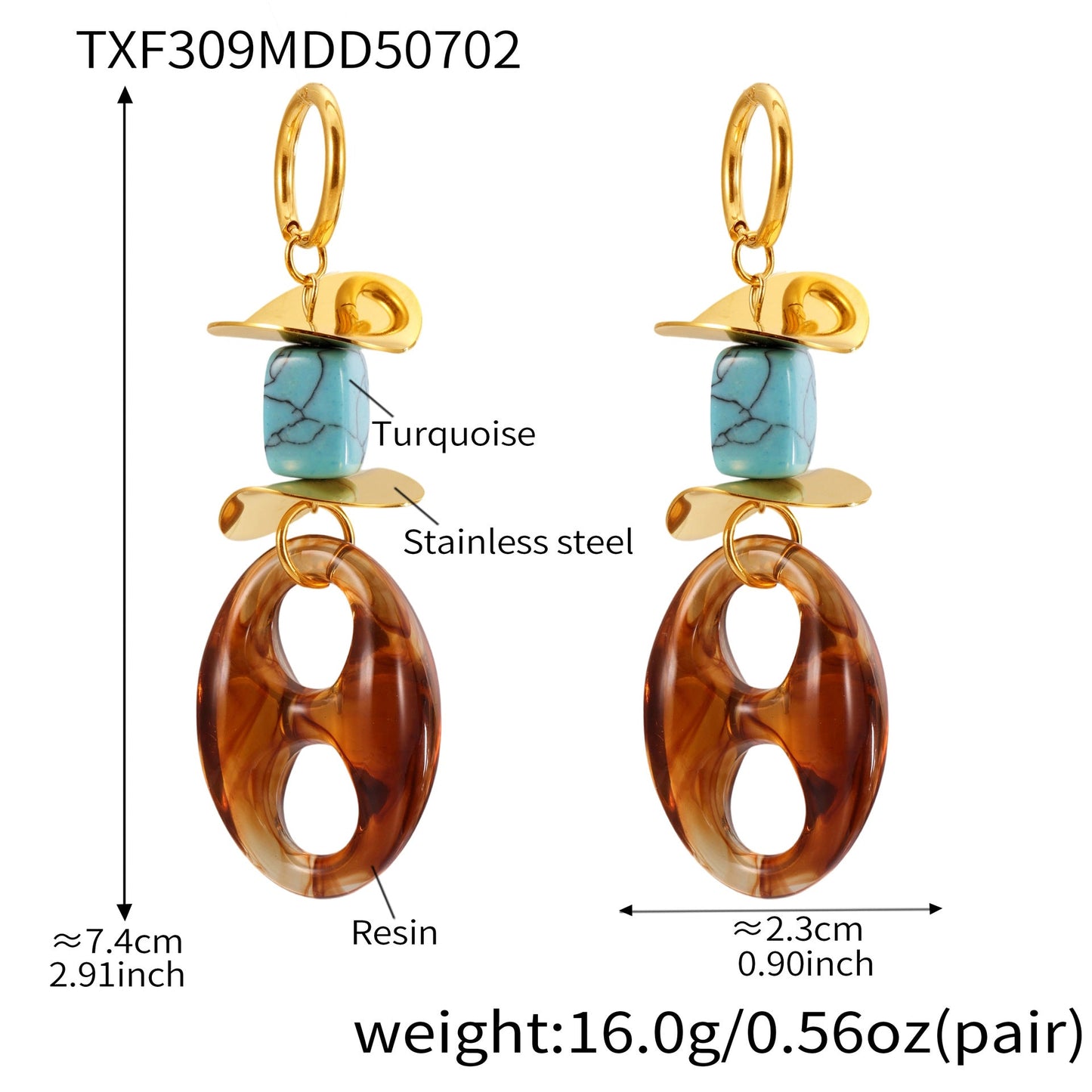 Valentine Geometric Gemstone Drop Earrings
