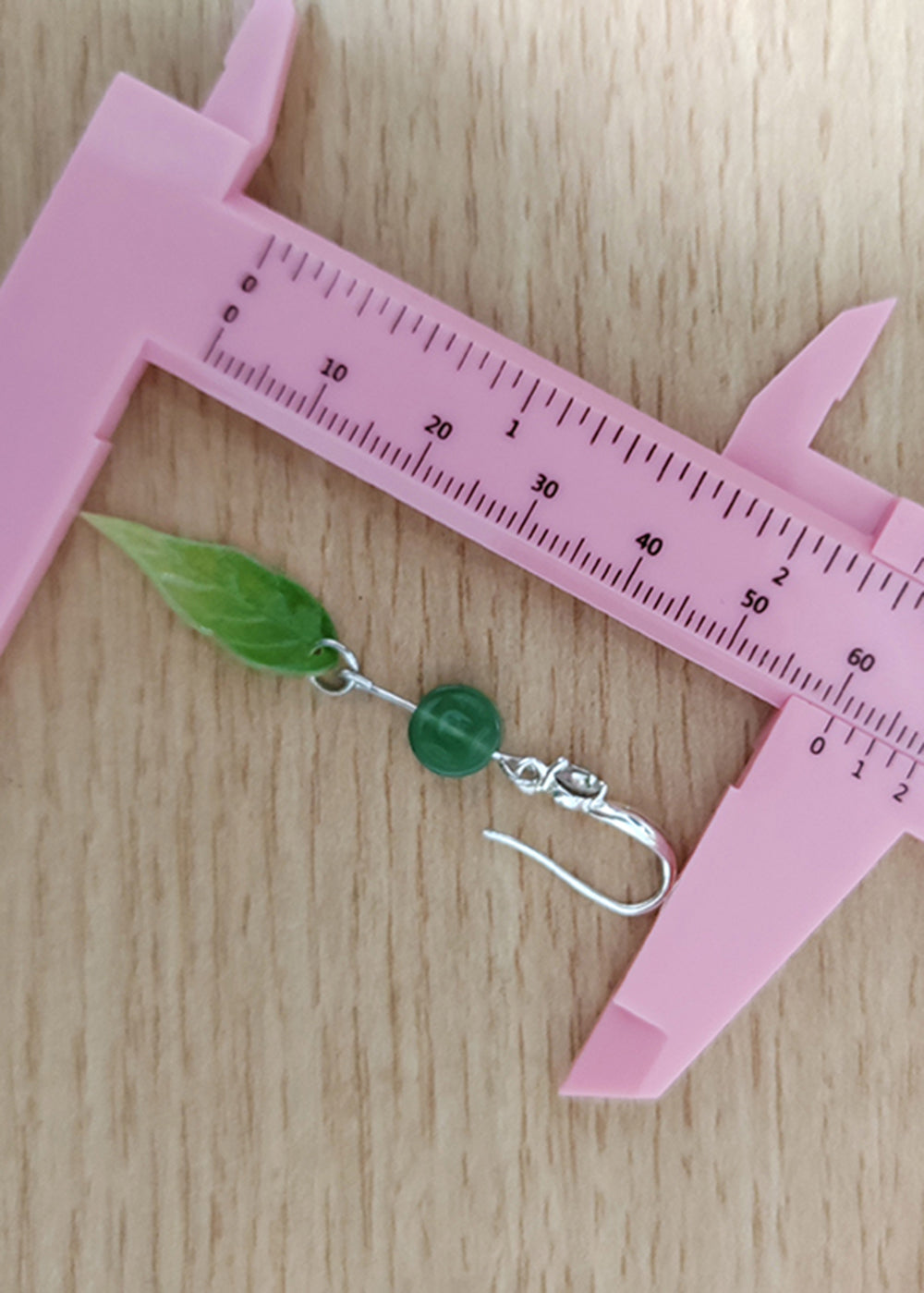 Retro Green Leaf Acrylic Fine Jade Zircon Drop Earrings