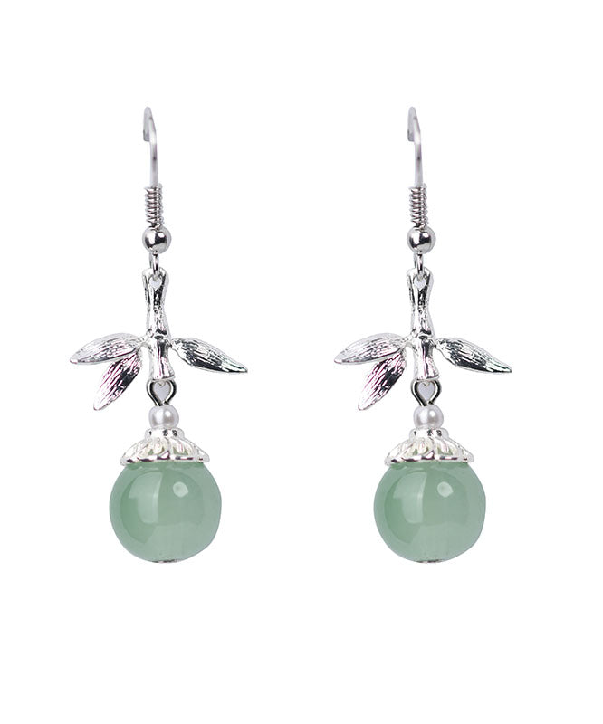 Silk Sterling Silver Coloured Glaze Pearl Bamboo Joint Drop Earrings