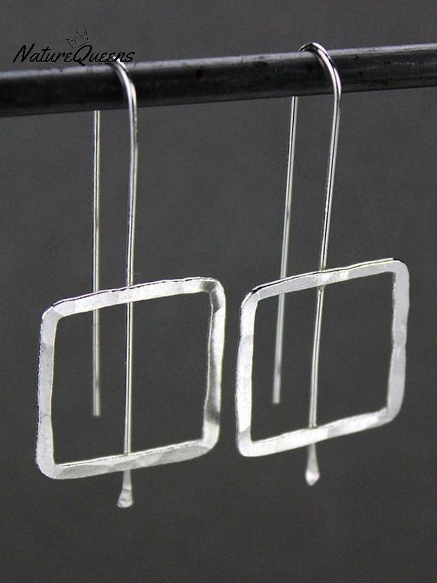 Threaded Geometric Minimalist Drop Earrings Simple