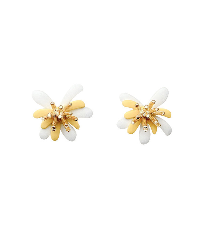 Modern Colorblock Copper Overgild Stud Earrings