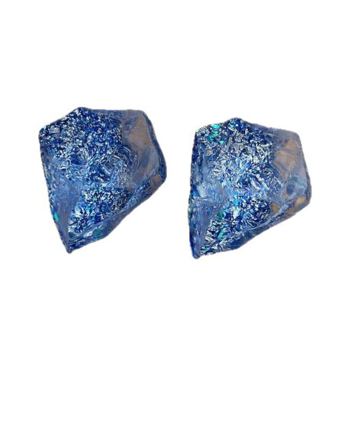 Blue Personalized Irregular Alloy Resin Earrings