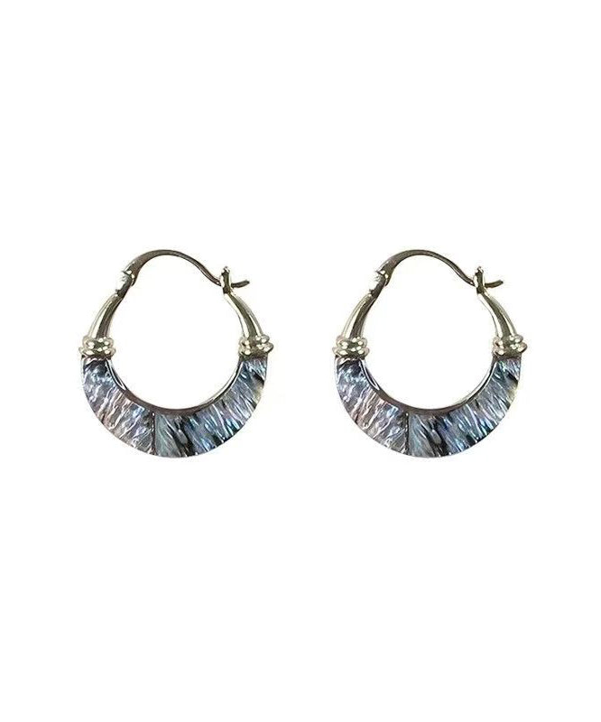 Gold Copper Overgild Shell Hoop Earrings