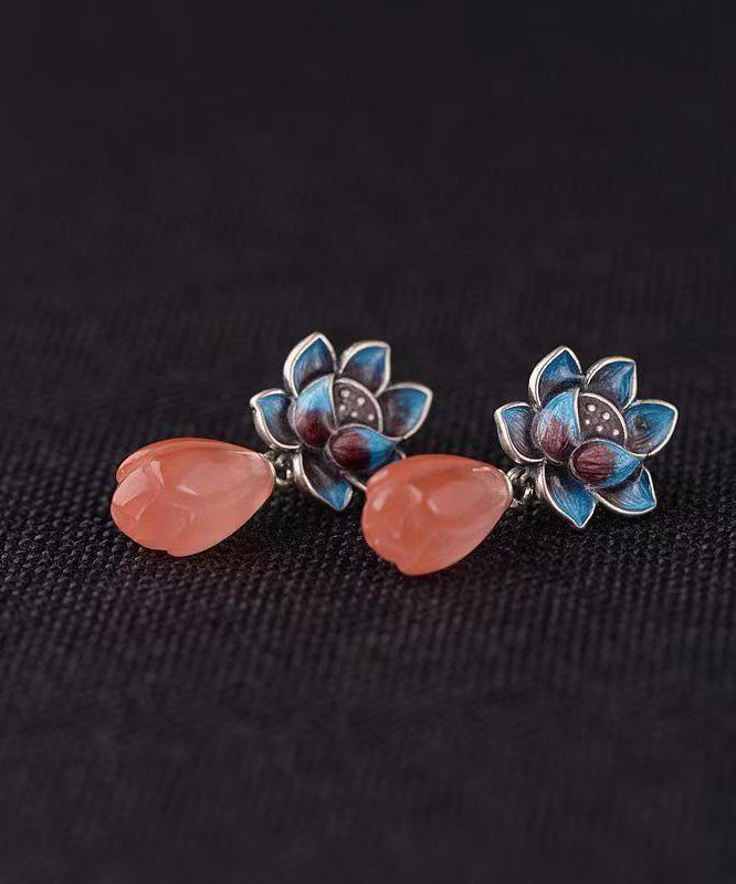 Cloisonne Pearl Stud Earrings