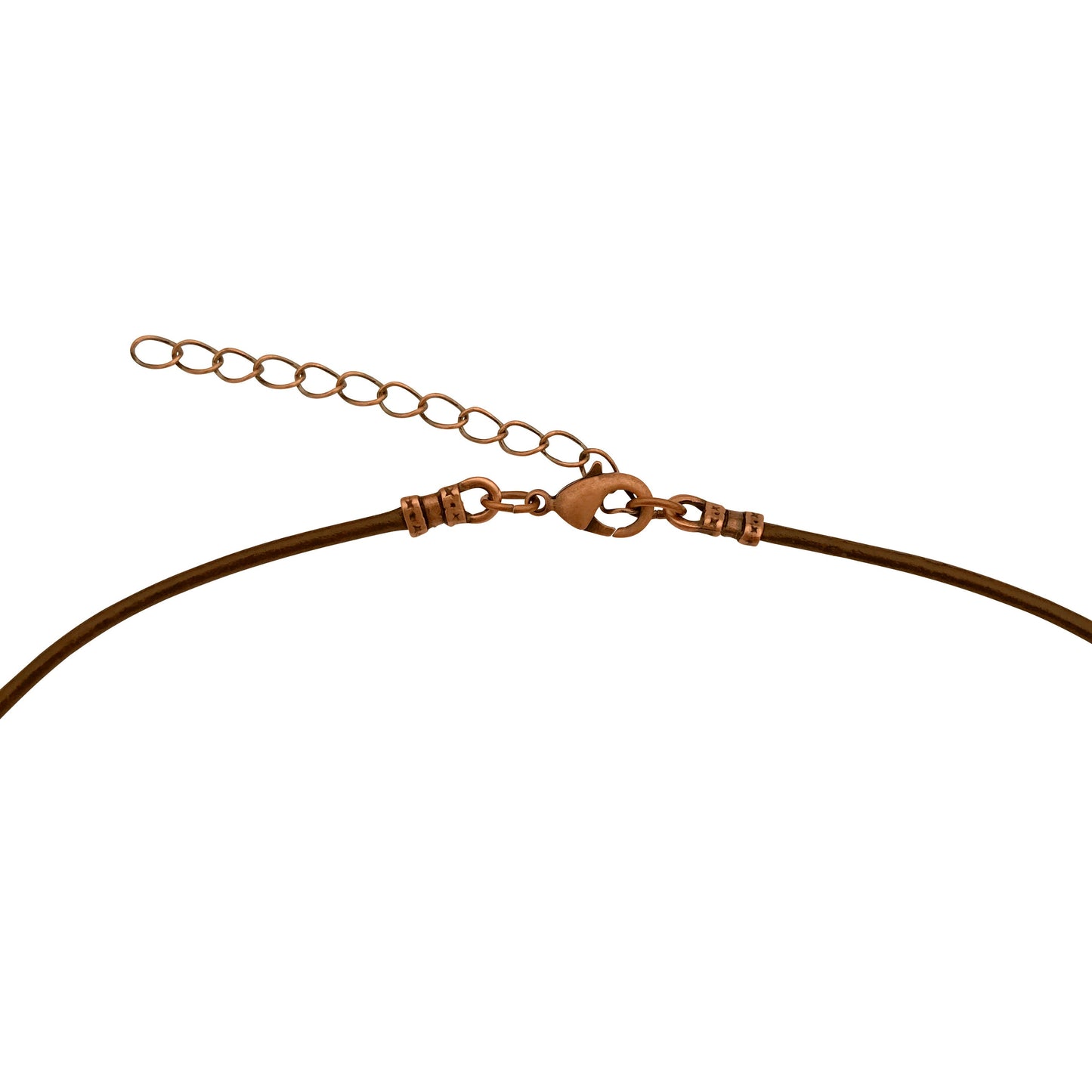 Dragonweave Celtic Open Knot Charm Necklace and Earring Set, Antique Copper Brown Leather Choker and Leverback Earrings