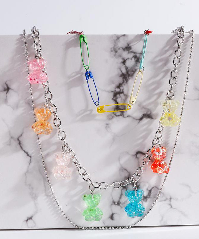 Diy Silk Metal Layered Little Bear Tassel Waist Chain