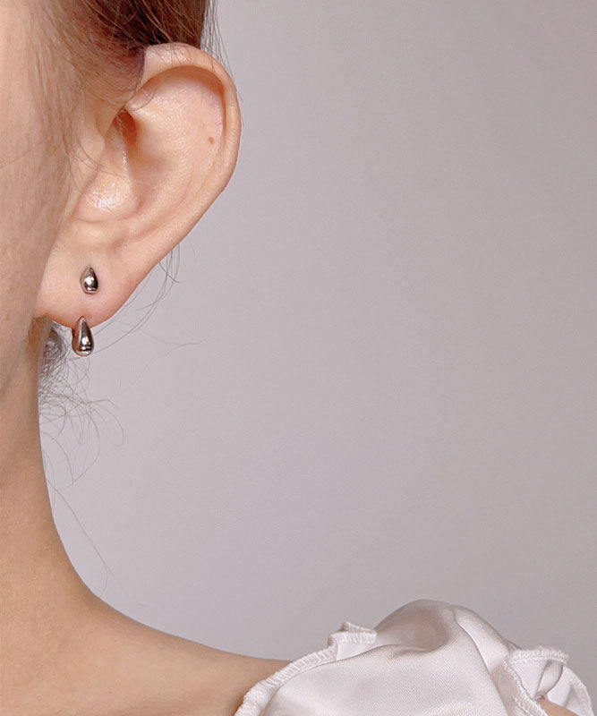 Sterling Silver Water Drop Stud Earrings