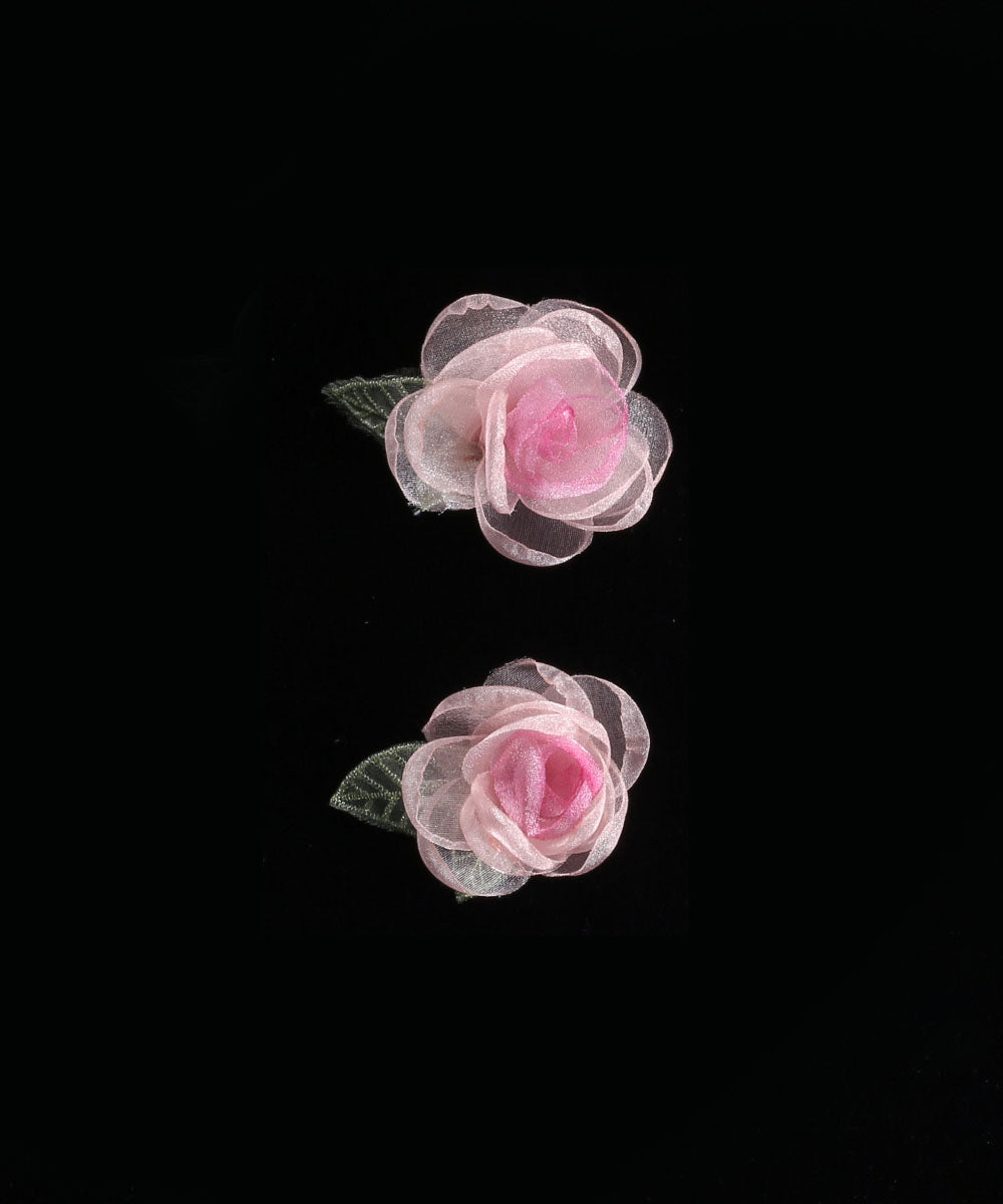 Red Organza Leaf Duck Beak Hairpin