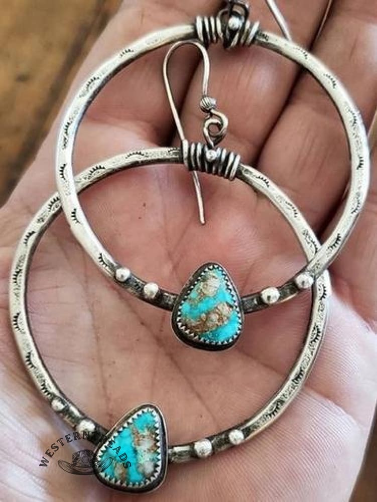 Turquoise Circle Earrings