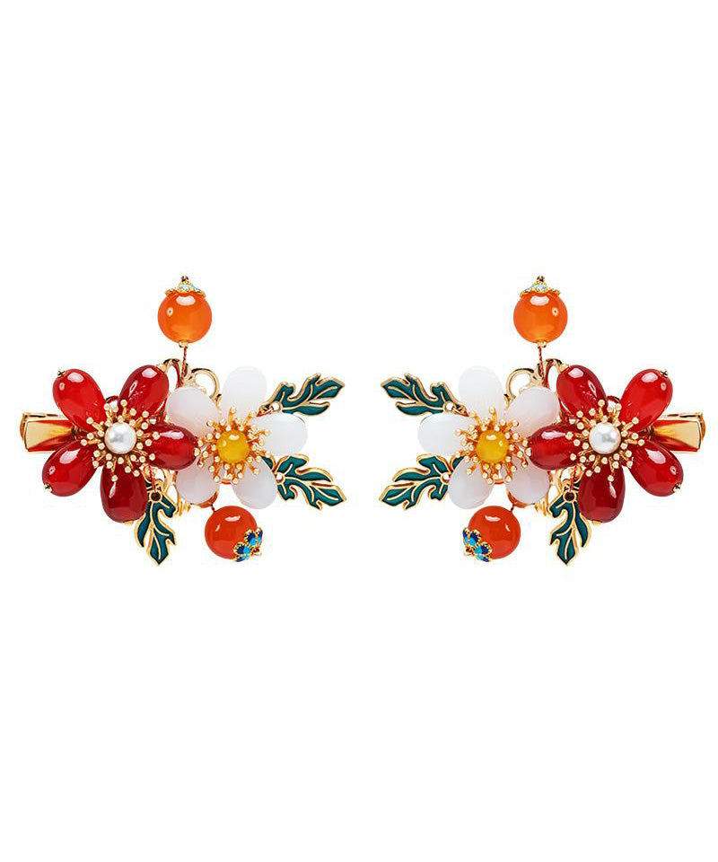 Colorblock Alloy Pearl Colored Glaze a Pair Hairpin