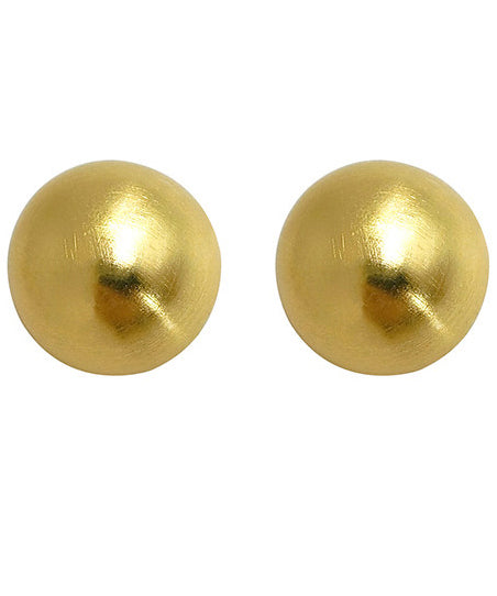 Golden Round Metal Stud Earrings