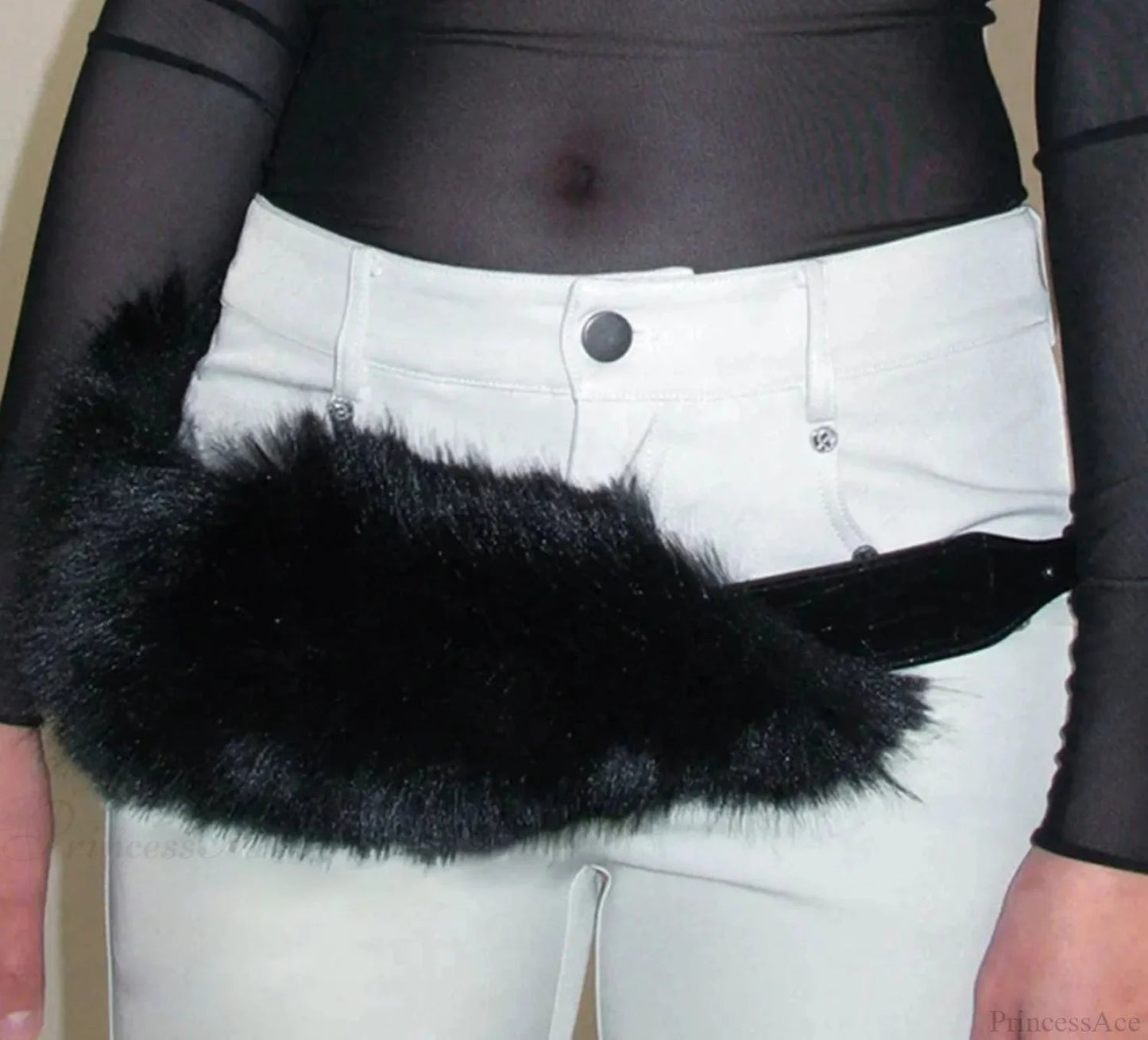 Antique Gothic Hairy Polyurethane Leather Year Punk Waist Belt