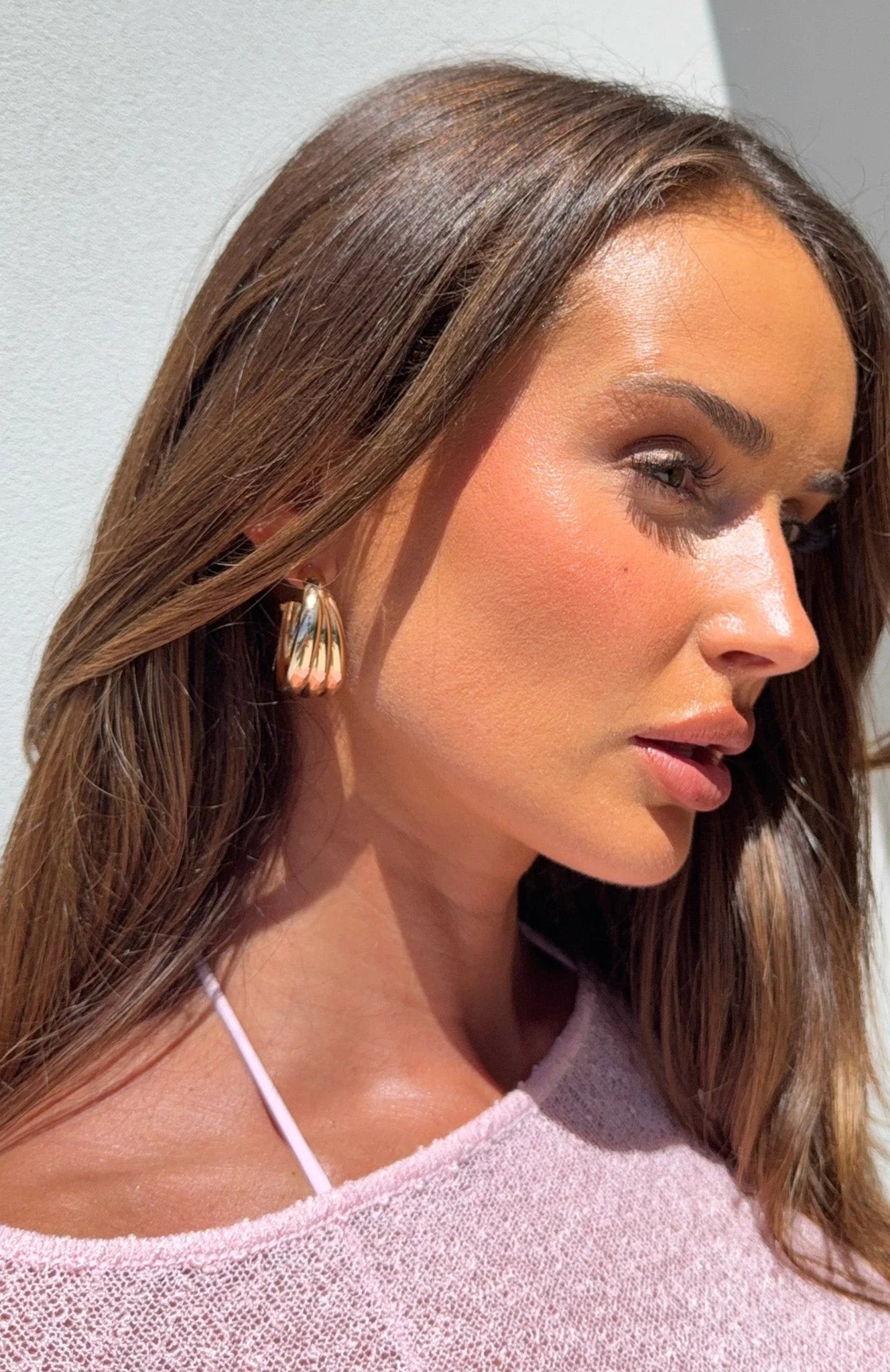 Alijah Curved Gold Hoops