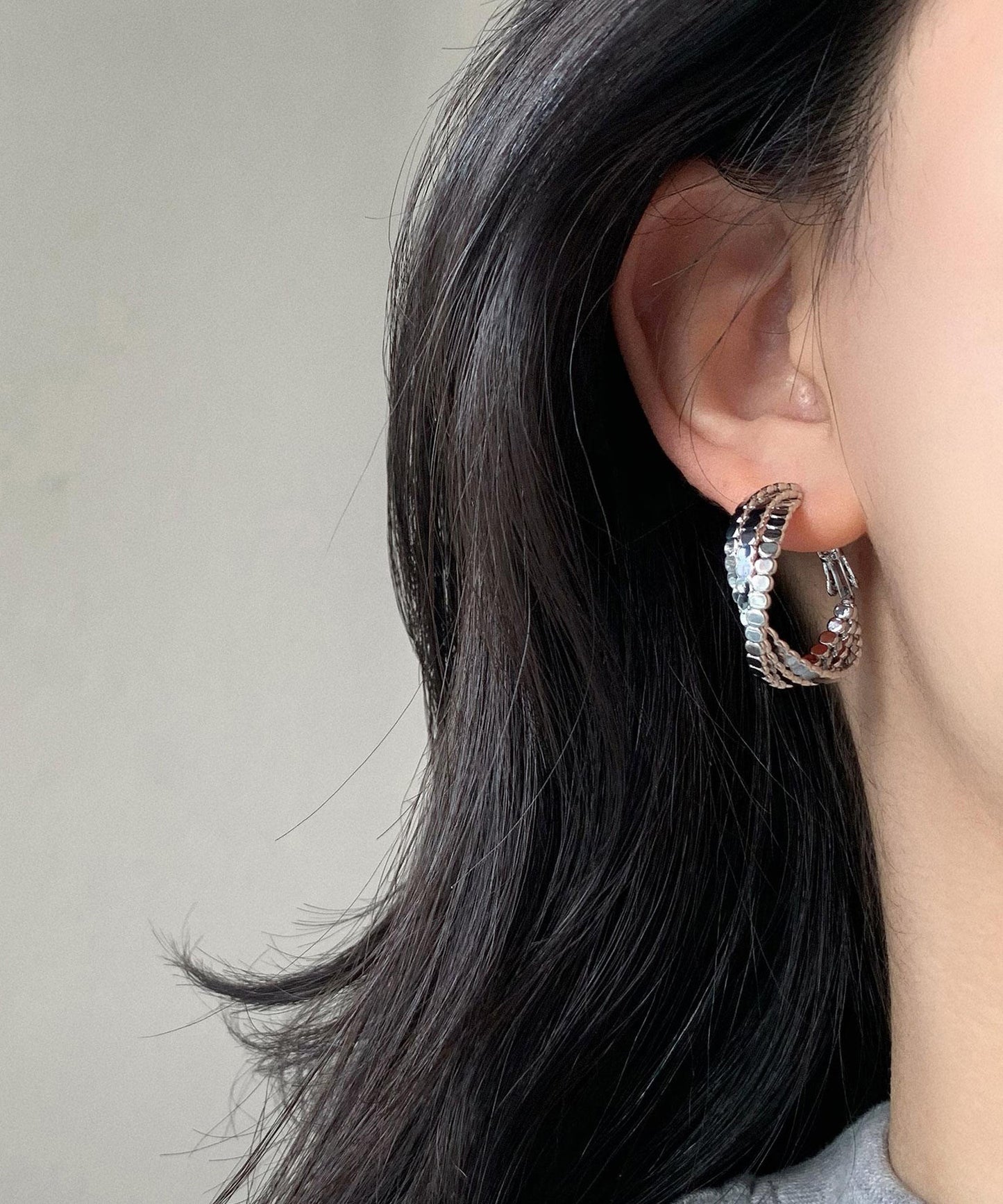 Boutique Silk Sterling Silver Fried Dough Twist Hoop Earrings