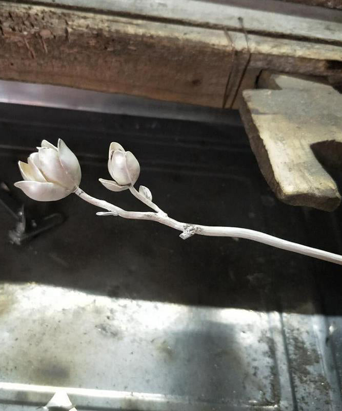 Silk Sterling Silver Yulan Magnolia Hairpin