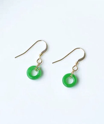 Green Ade Ping Buckle Drop Earrings