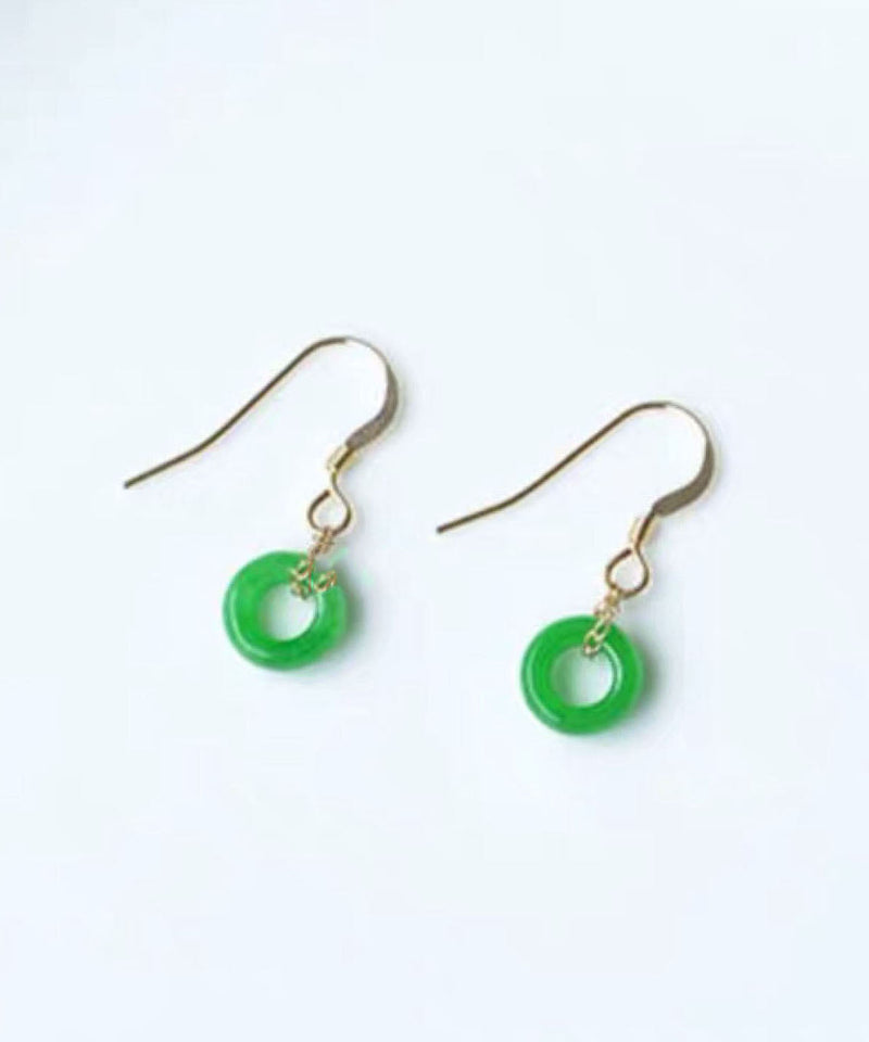 Green Ade Ping Buckle Drop Earrings