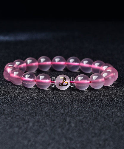 Pink Crystal the Twelve Chinese Zodiac Signs Bracelet