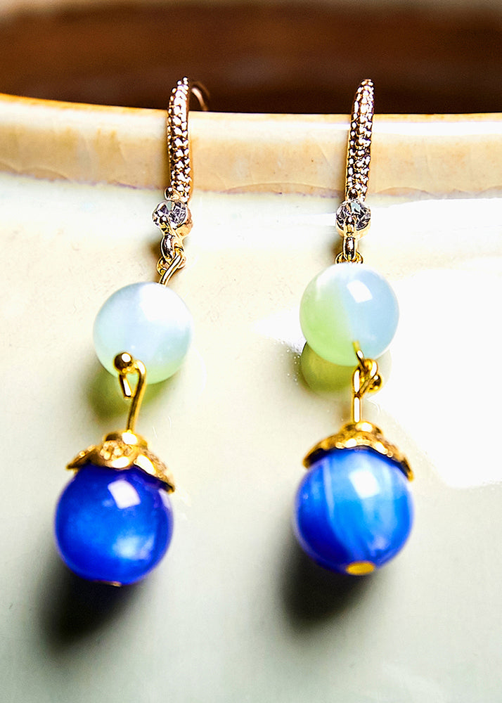 Blue Opal Zircon Drop Earrings