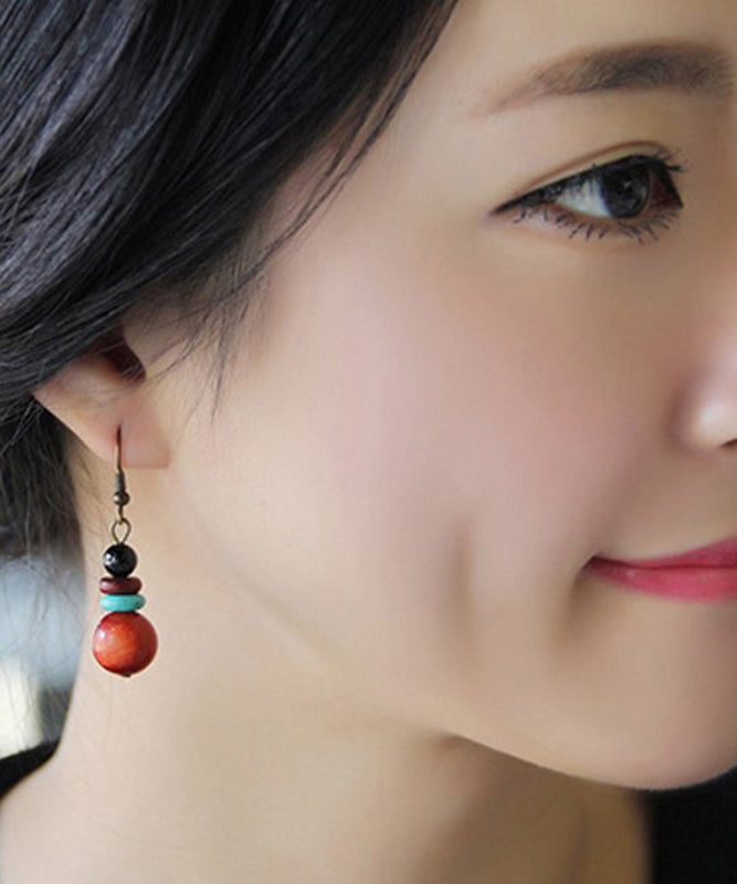 Style Wood Beads Drop Earrings
