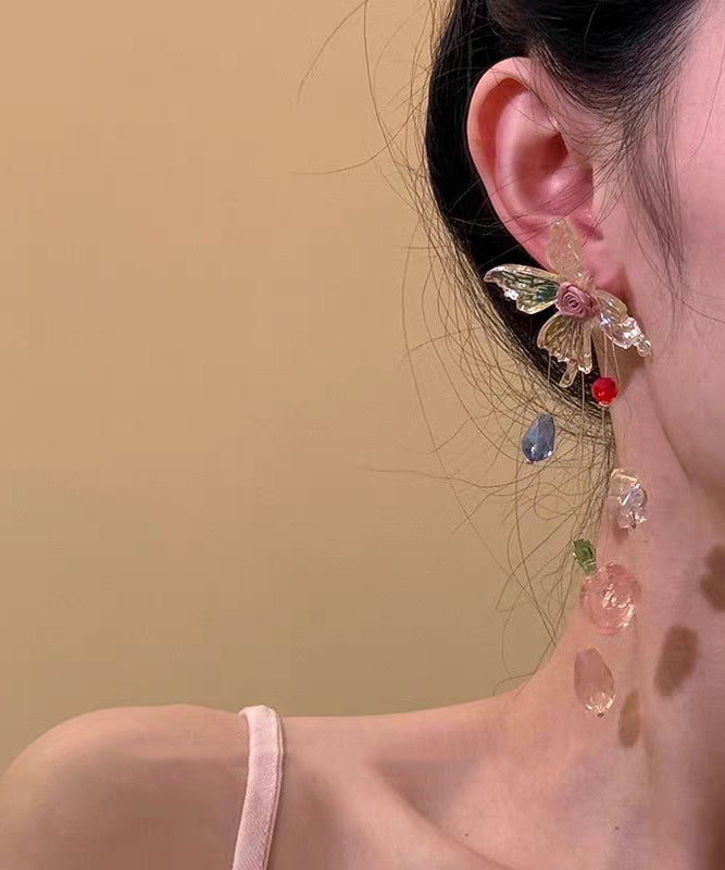 Novelty Rainbow Copper Beads Tassel Drop Earrings